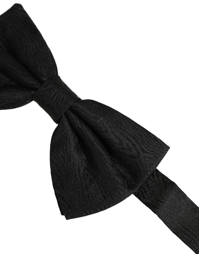 Nœud Papillon Réglable Dolce & Gabbana en Soie Brocart Noire pour Homme