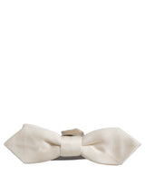 Nœud papillon Dolce & Gabbana pour homme, blanc, 100 % soie, tour de cou réglable