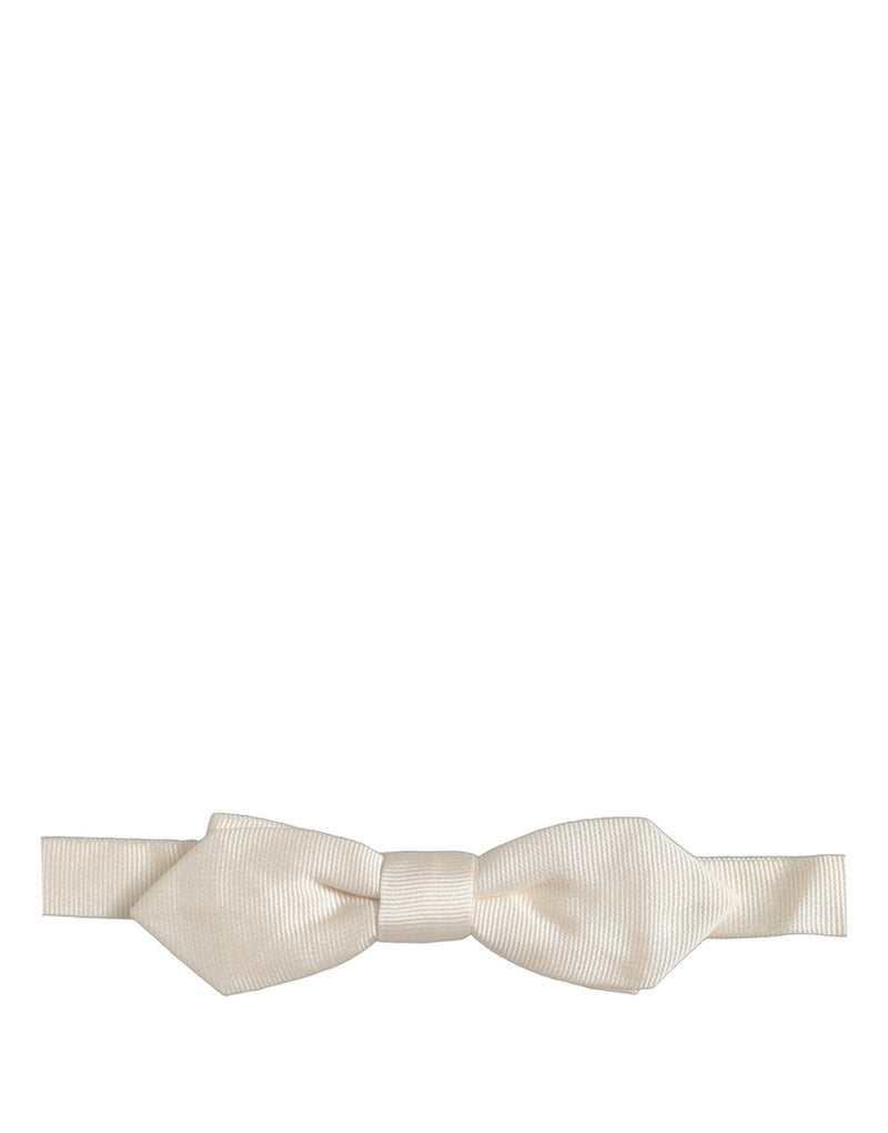 Nœud papillon Dolce & Gabbana pour homme, blanc, 100 % soie, tour de cou réglable