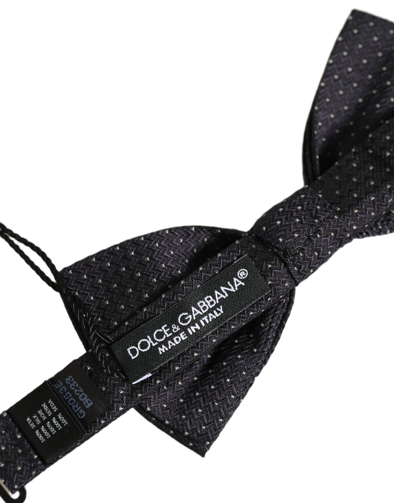 Nœud papillon ajustable Dolce &amp; Gabbana à pois noirs et blancs