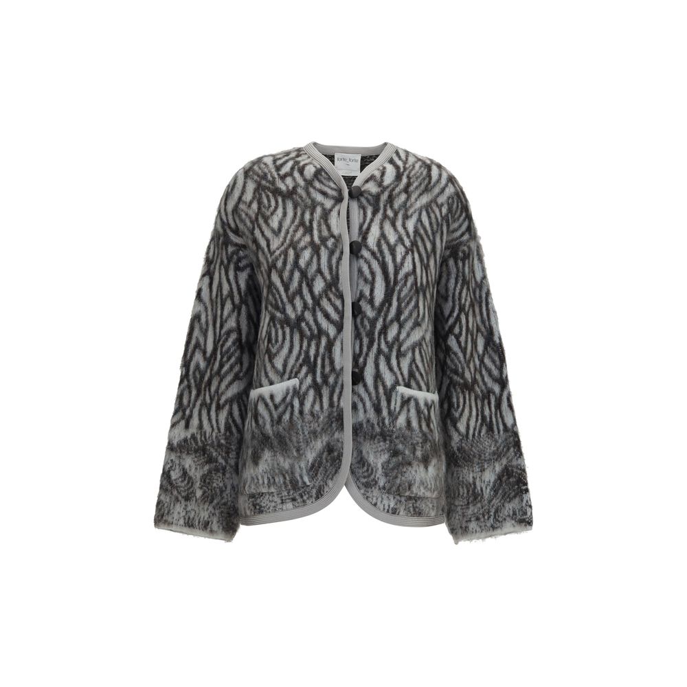 Cardigan Forte_Forte en alpaga Vicugna Pacos gris