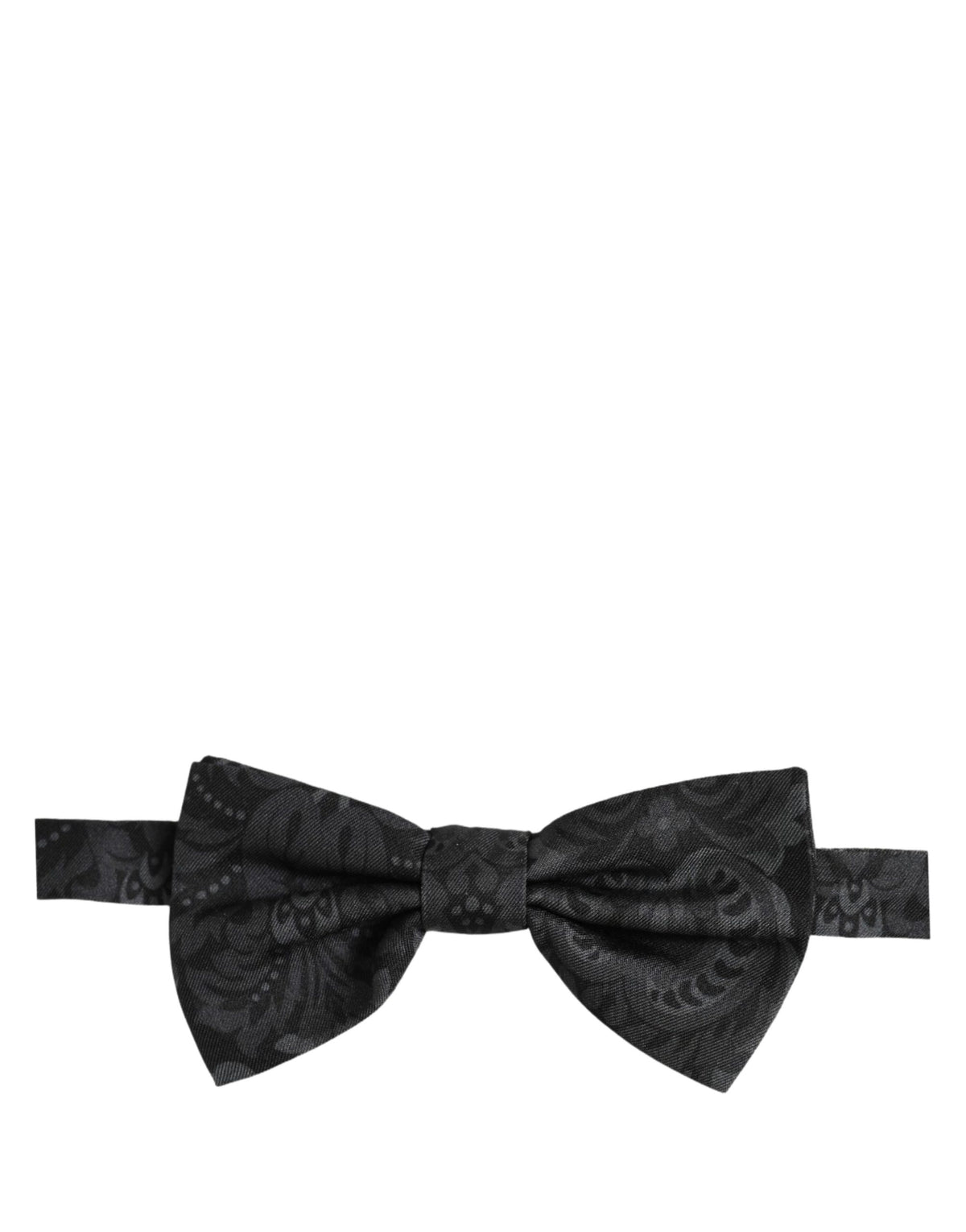 Dolce & Gabbana Homme Papillon Ajustable en Soie Noire à Motif Paisley
