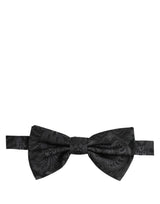 Dolce & Gabbana Homme Papillon Ajustable en Soie Noire à Motif Paisley