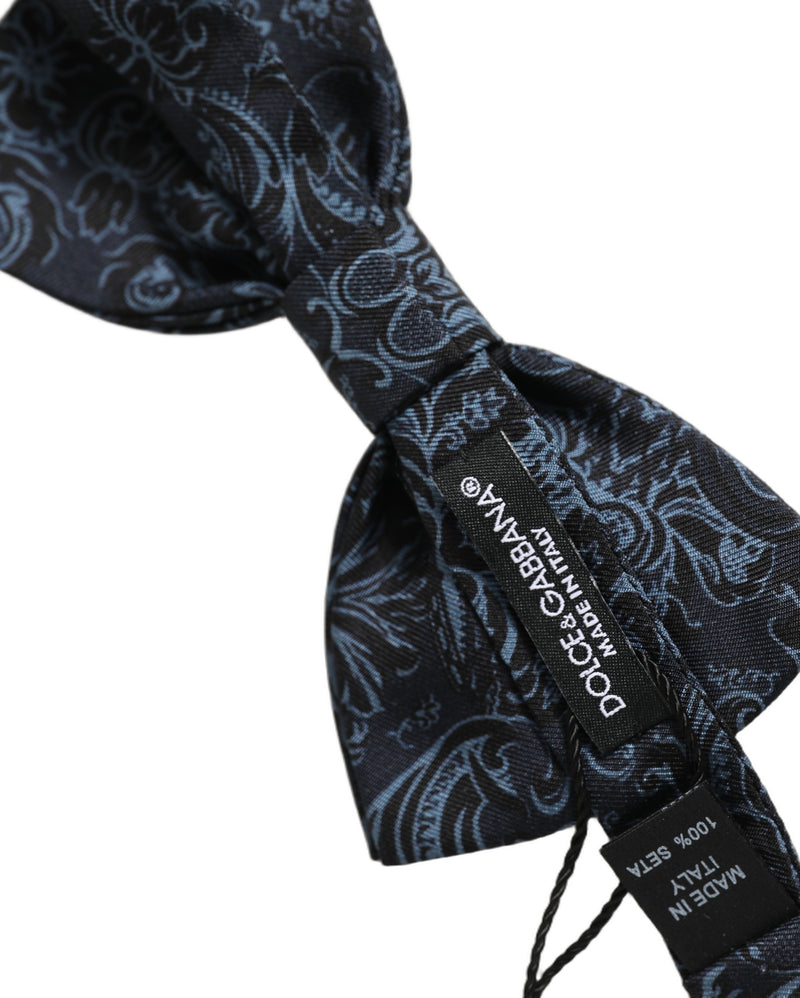 Dolce & Gabbana Homme Noir Bleu Paisley Réglable Papillon Nœud Papillon