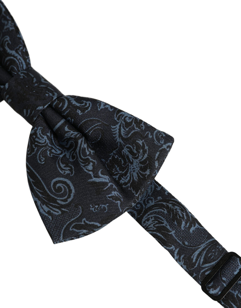 Dolce & Gabbana Homme Noir Bleu Paisley Réglable Papillon Nœud Papillon