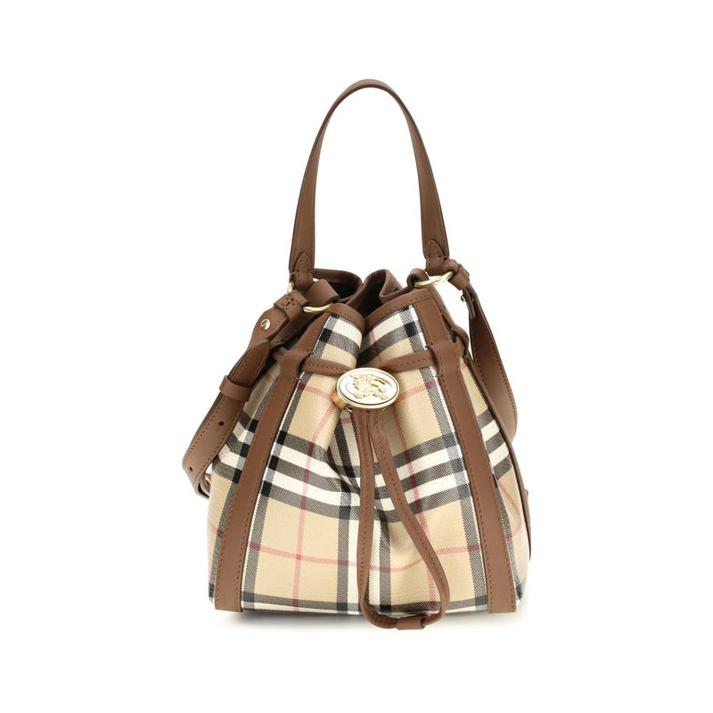 Sac seau Burberry en cuir de veau beige Bos Taurus