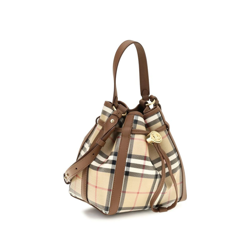 Sac seau Burberry en cuir de veau beige Bos Taurus