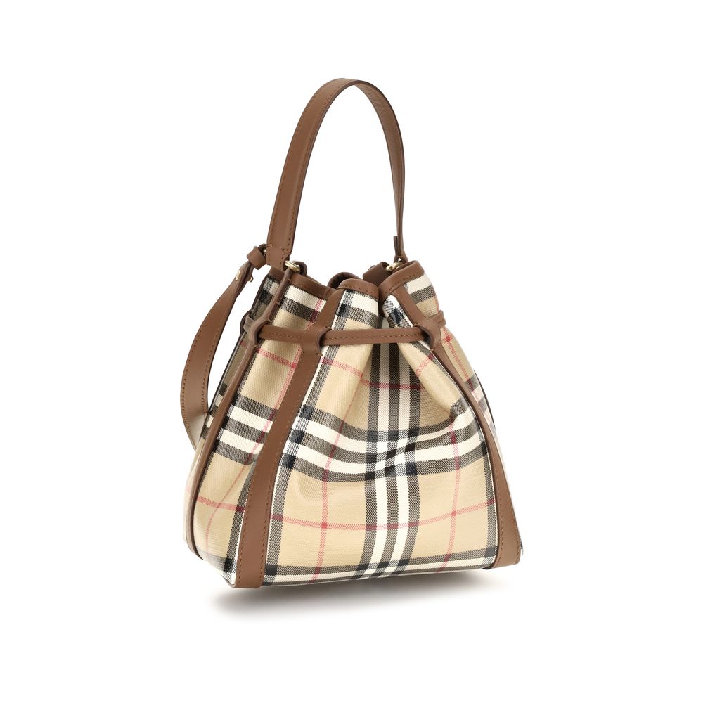 Sac seau Burberry en cuir de veau beige Bos Taurus