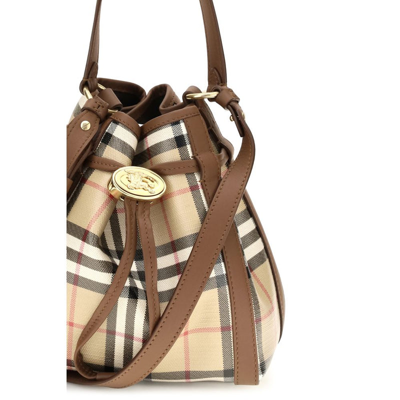 Sac seau Burberry en cuir de veau beige Bos Taurus