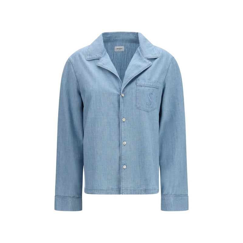 Chemise habillée Saint Laurent en coton bleu