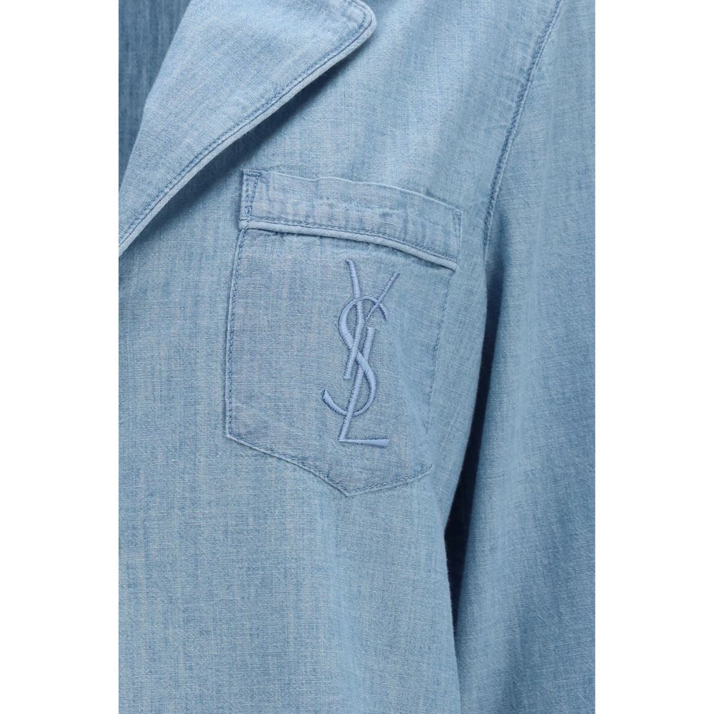 Chemise habillée Saint Laurent en coton bleu