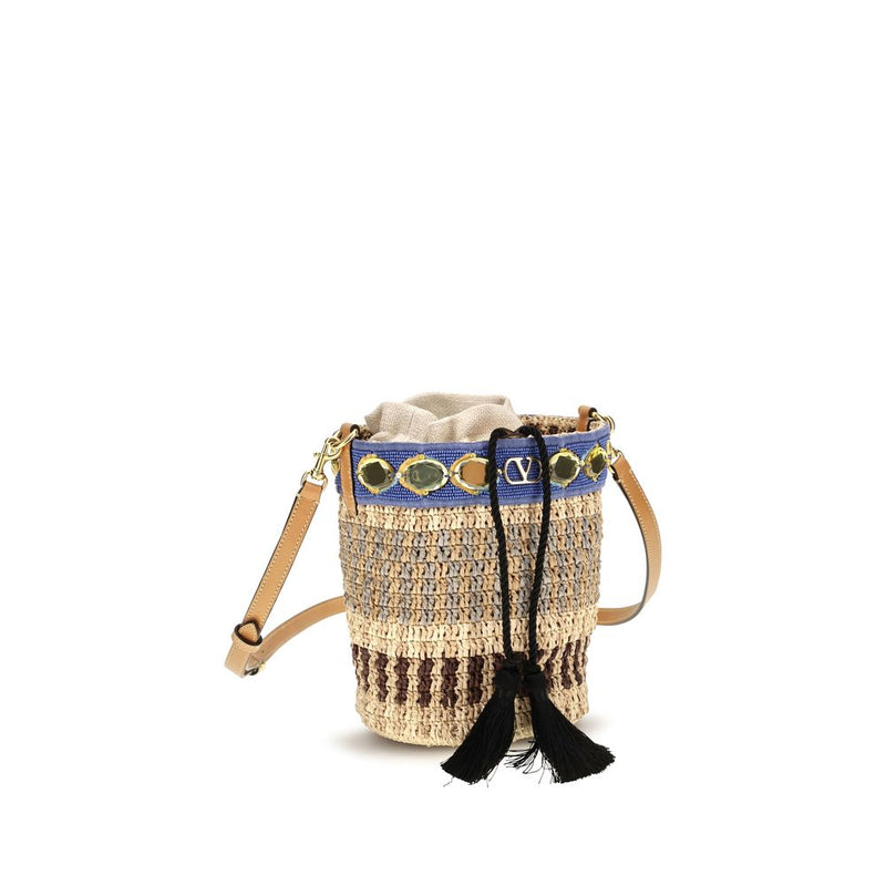 Sac à dos Valentino Garavani en raphia beige