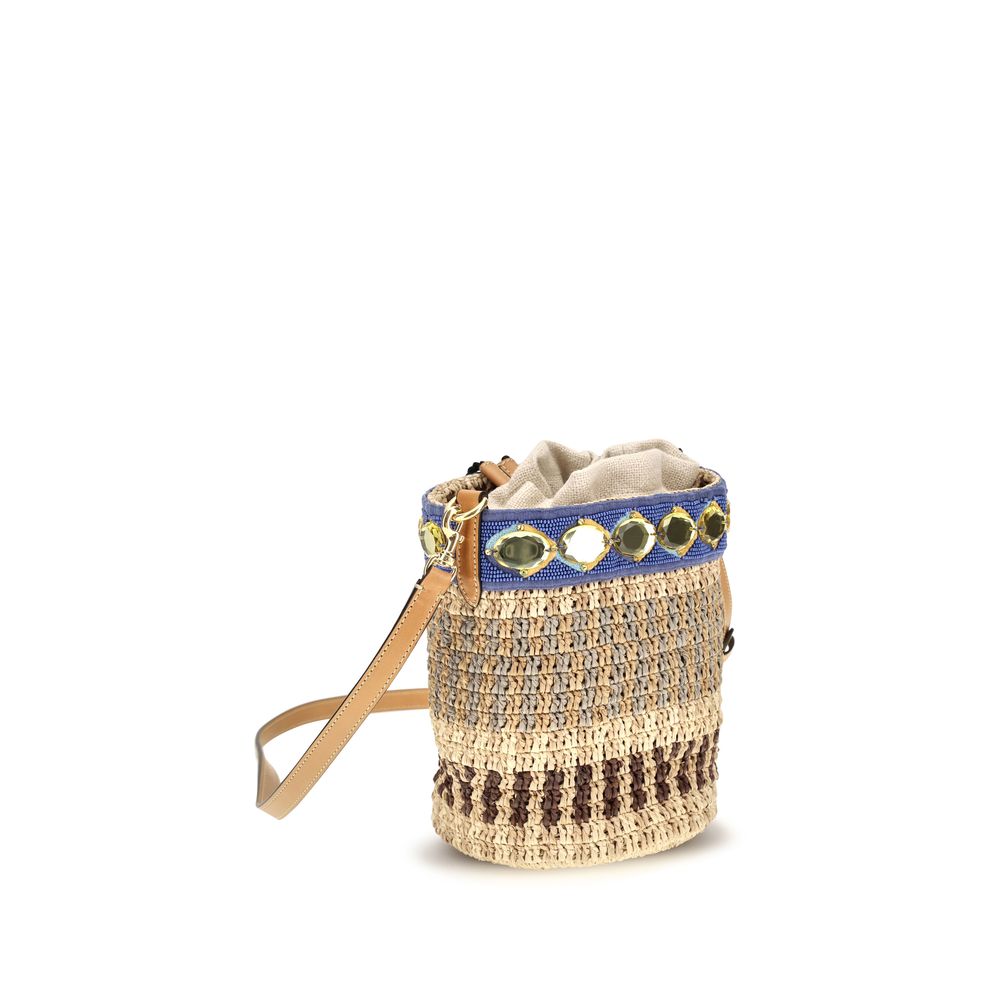 Sac à dos Valentino Garavani en raphia beige