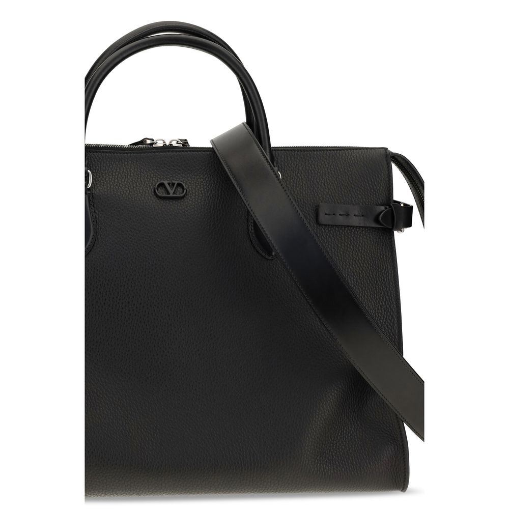 Sac bandoulière Valentino Garavani Bos Taurus en cuir de veau noir
