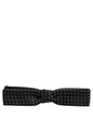 Dolce & Gabbana Black White Polka Dot Adjustable Neck Papillon Bow Tie