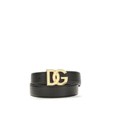 Ceinture classique Dolce & Gabbana en cuir de veau noir