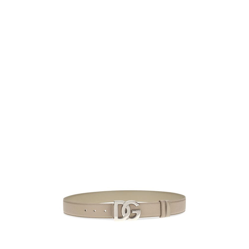 Ceinture Dolce & Gabbana en cuir de veau beige Bos Taurus coupe classique