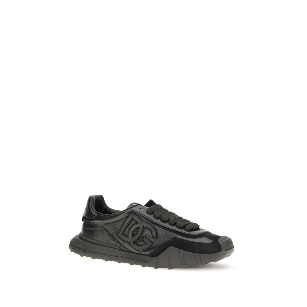 Baskets Dolce & Gabbana noires en cuir de veau Bos Taurus