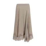 P.A.R.O.S.H. Jupe Midi Beige en Acétate