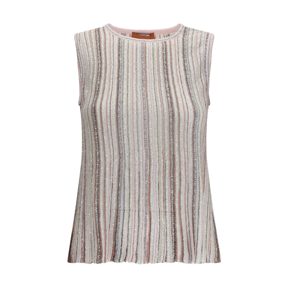 T-shirt sans manches Missoni en rayonne multicolore