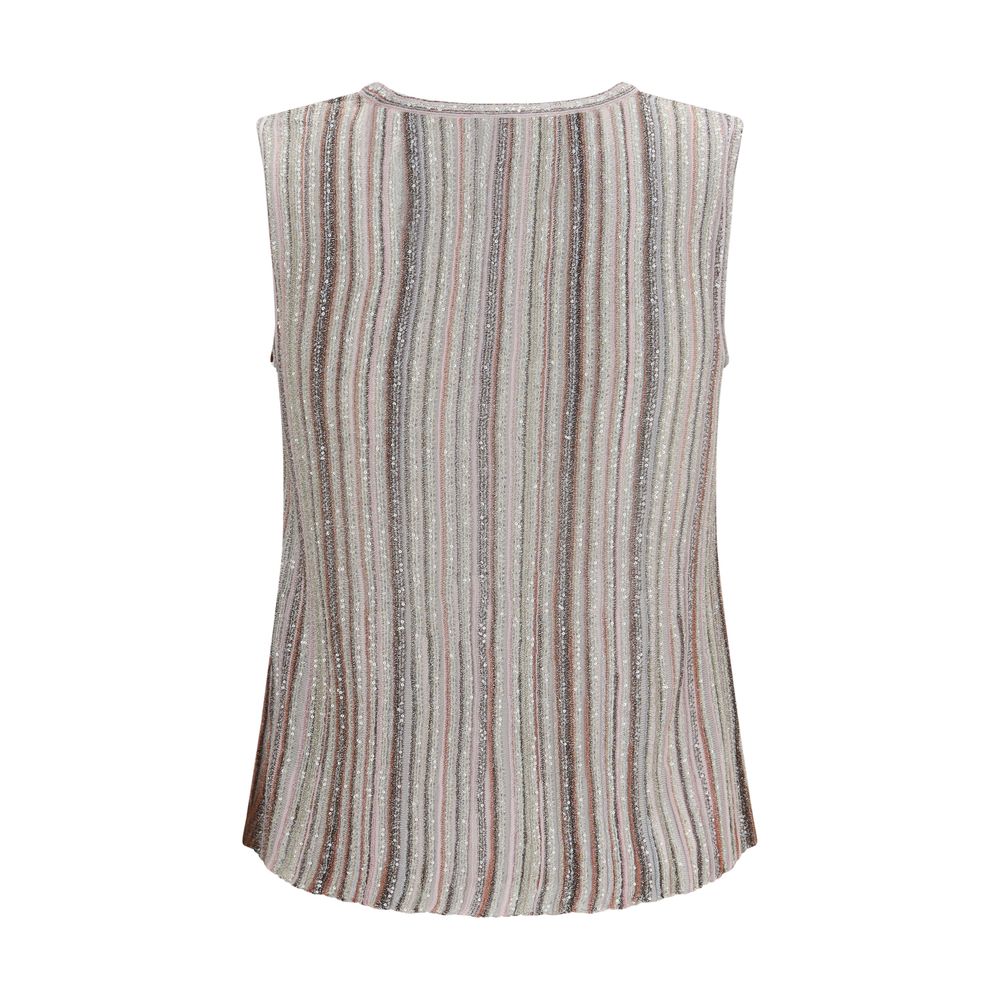 T-shirt sans manches Missoni en rayonne multicolore