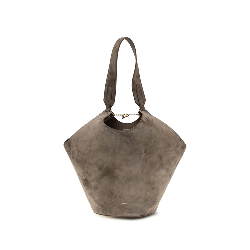 Sac bandoulière Bos Taurus en cuir de veau beige Khaite