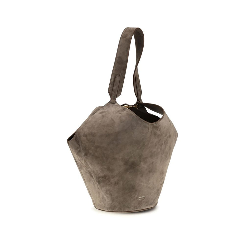 Sac bandoulière Bos Taurus en cuir de veau beige Khaite