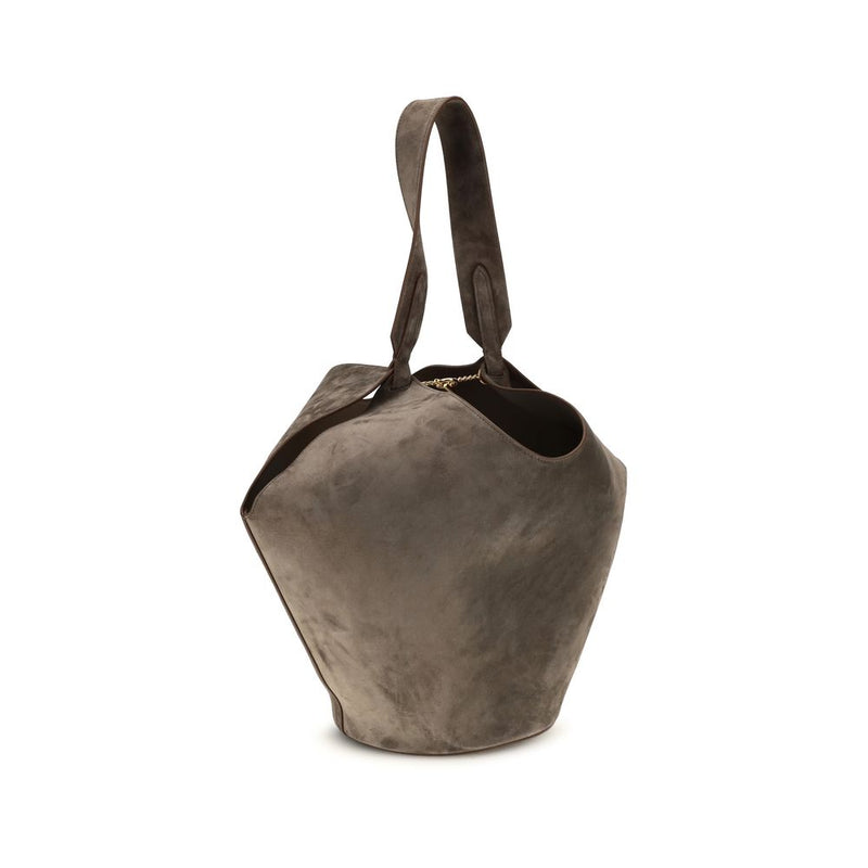 Sac bandoulière Bos Taurus en cuir de veau beige Khaite