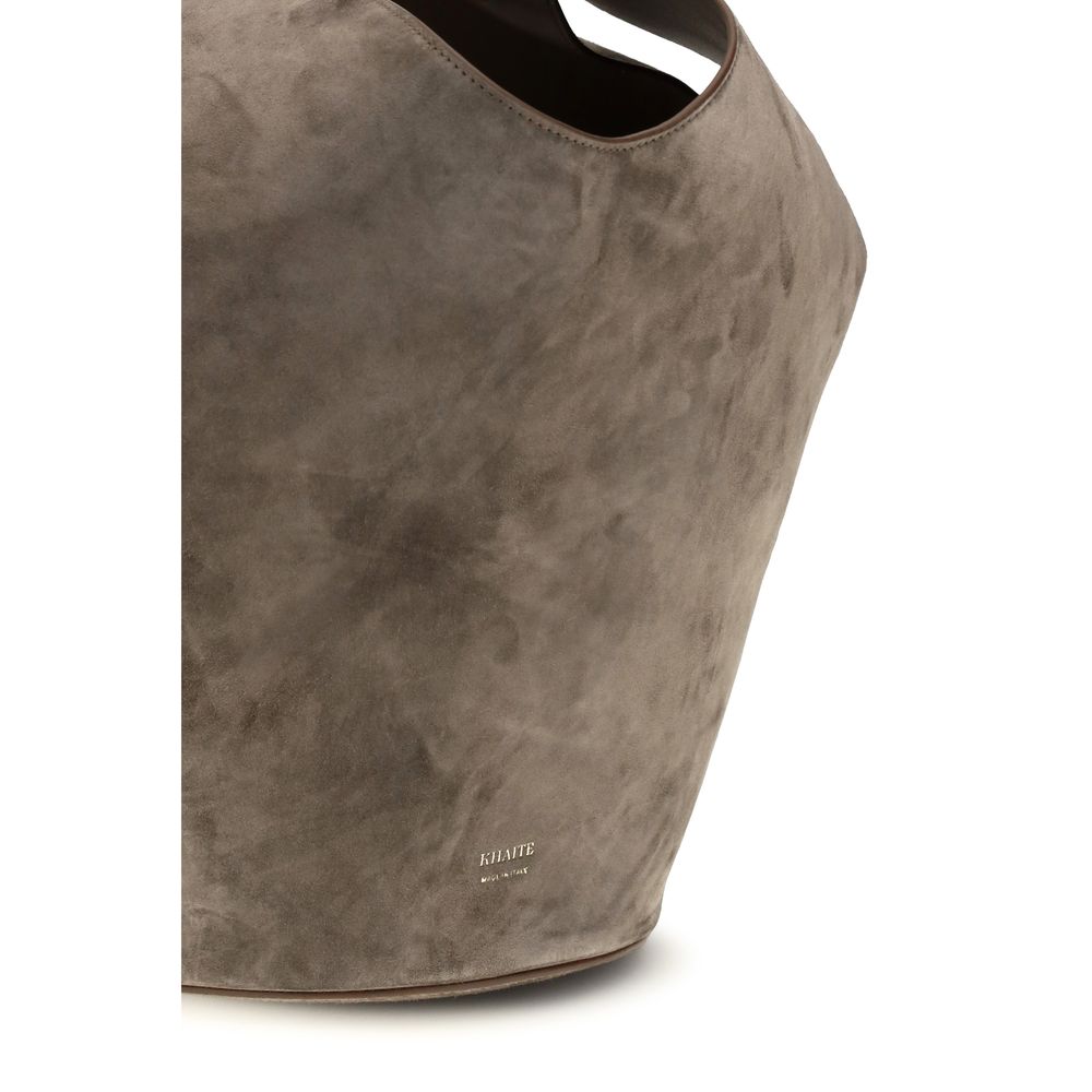 Sac bandoulière Bos Taurus en cuir de veau beige Khaite