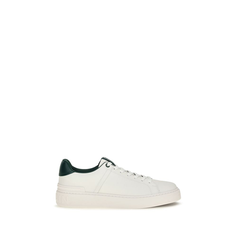 Balmain Baskets en cuir de veau blanc Bos Taurus