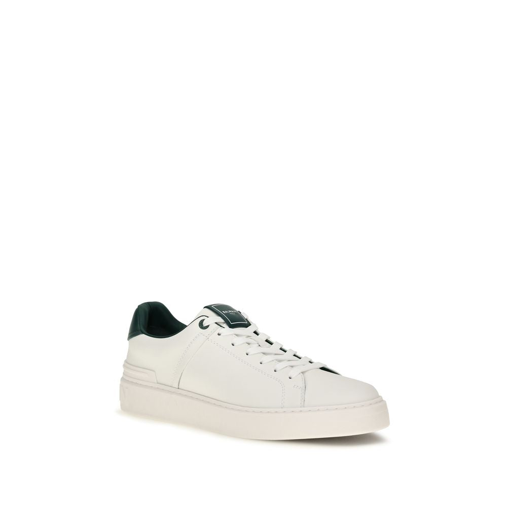 Balmain Baskets en cuir de veau blanc Bos Taurus