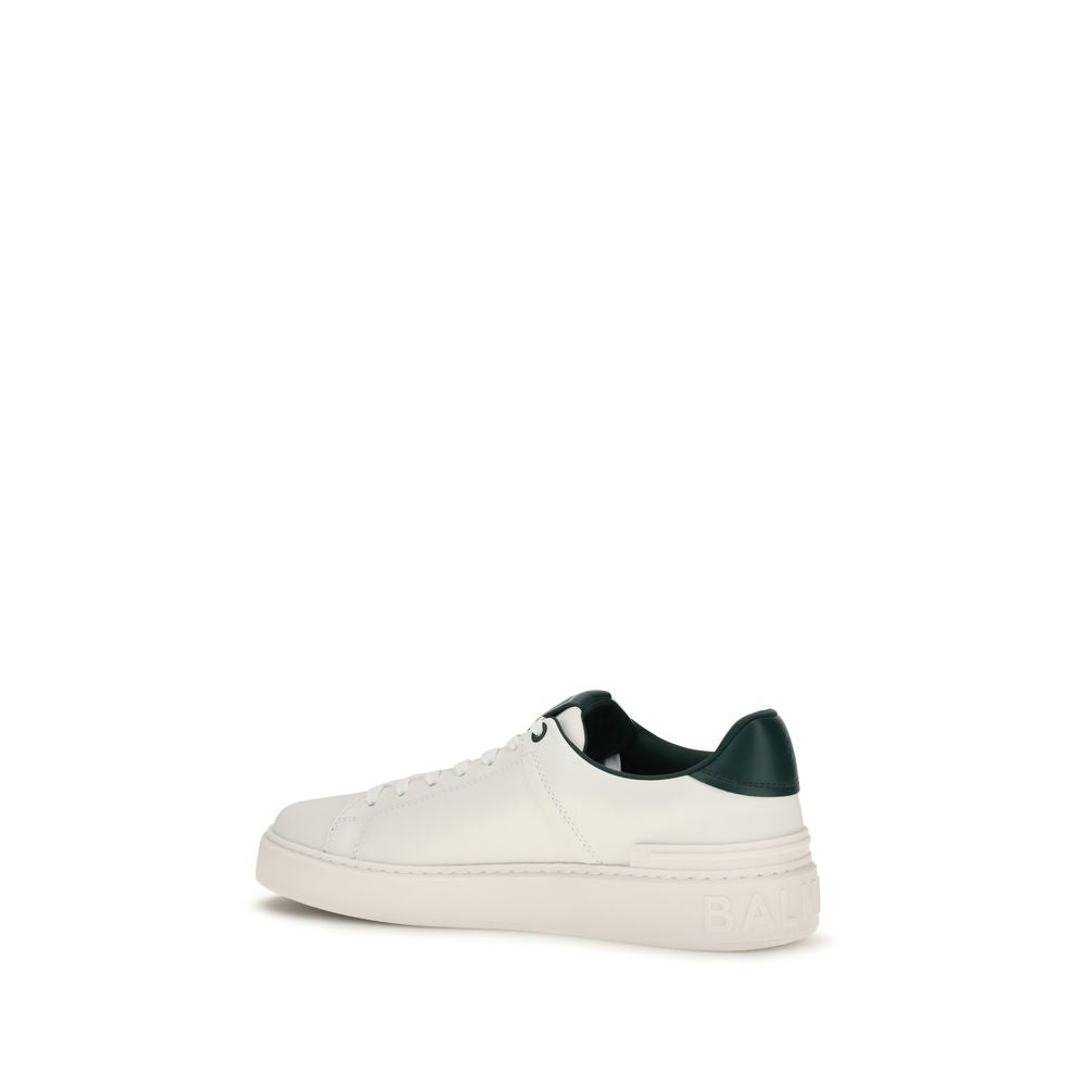 Balmain Baskets en cuir de veau blanc Bos Taurus