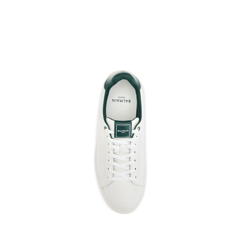 Balmain Baskets en cuir de veau blanc Bos Taurus