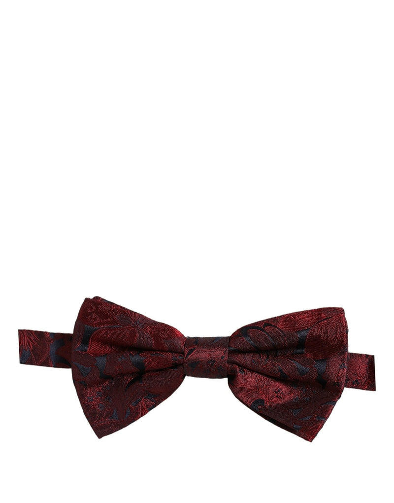 Nœud Papillon Réglable Dolce & Gabbana Homme en Soie Paisley Bordeaux