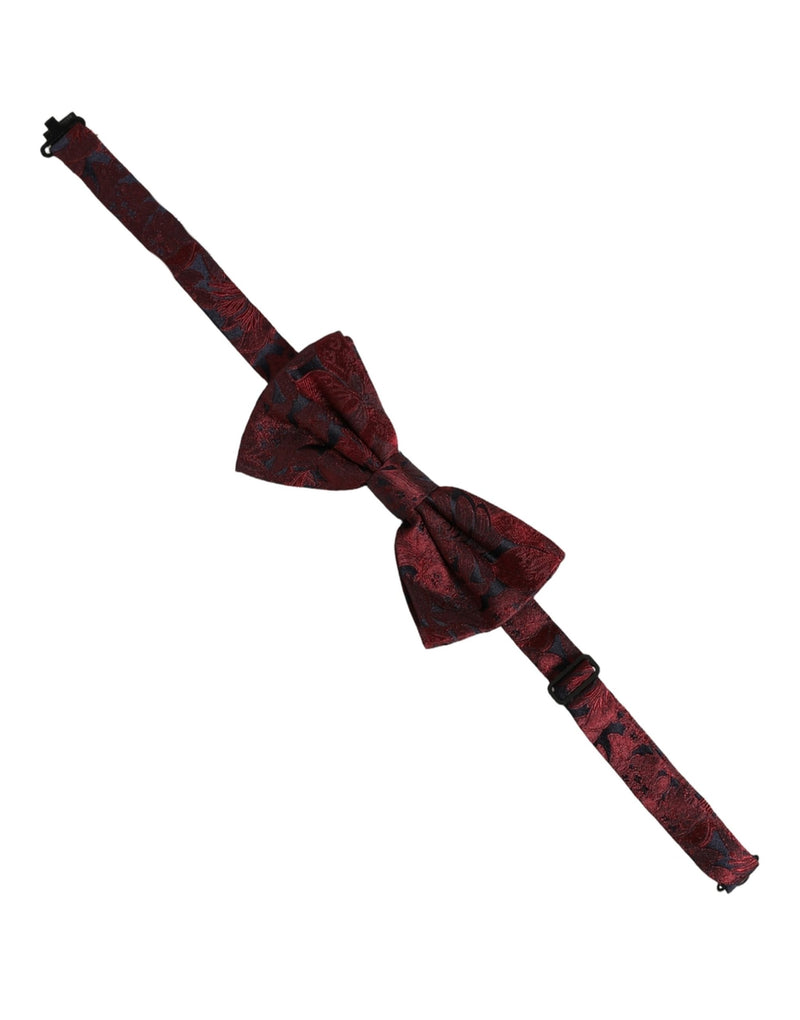 Nœud Papillon Réglable Dolce & Gabbana Homme en Soie Paisley Bordeaux