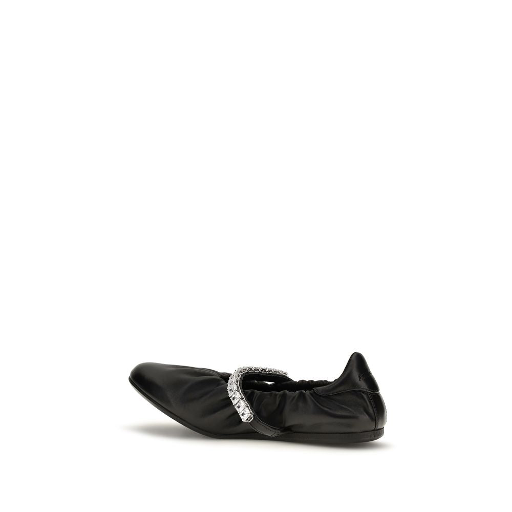 Ballerines Jimmy Choo en cuir de veau noir Bos Taurus