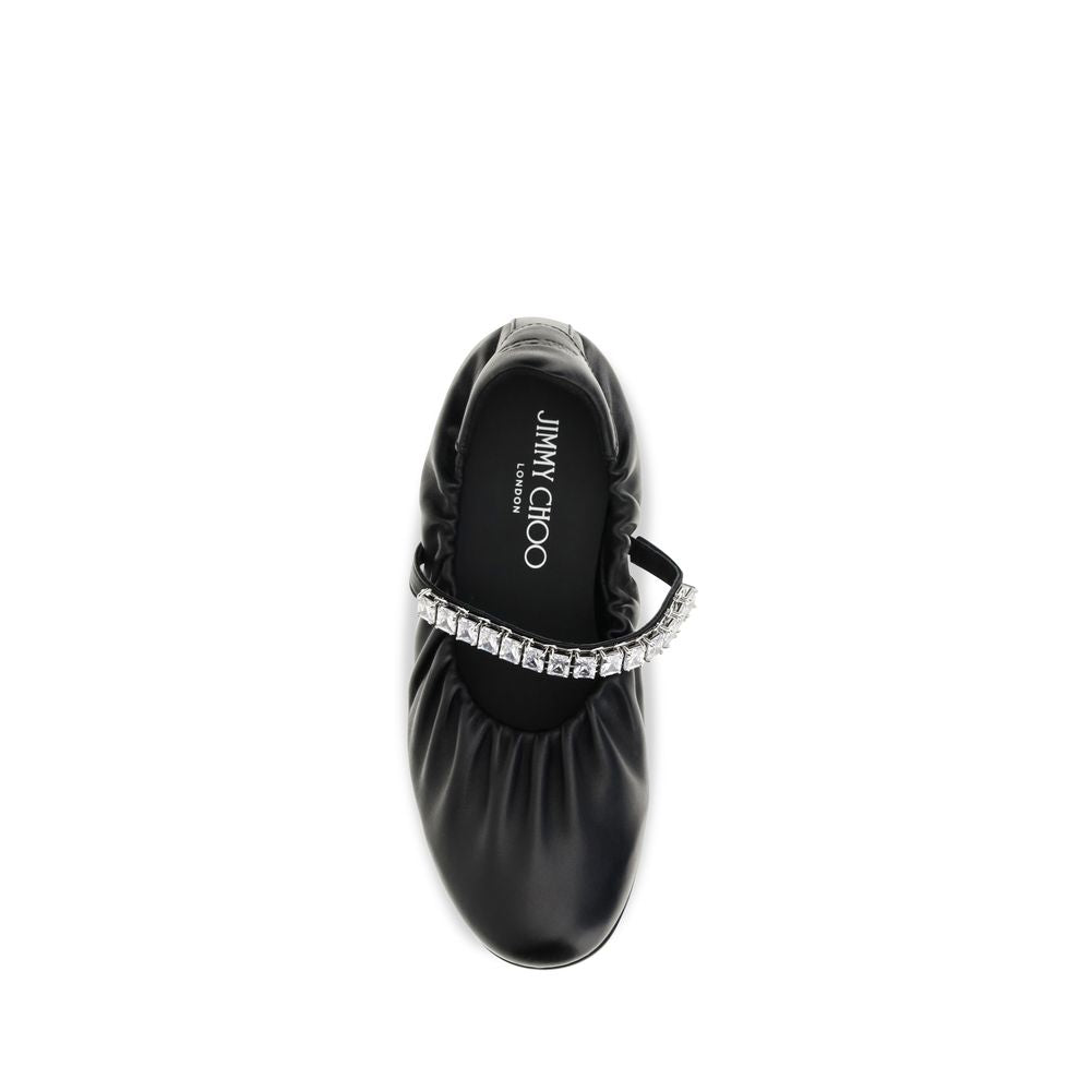 Ballerines Jimmy Choo en cuir de veau noir Bos Taurus