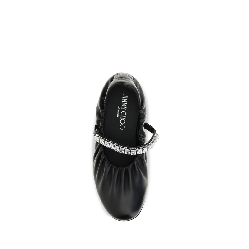 Ballerines Jimmy Choo en cuir de veau noir Bos Taurus