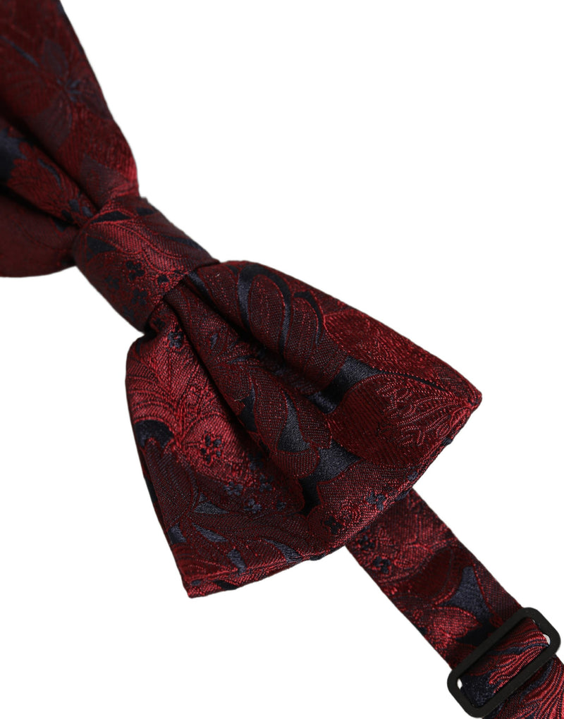 Nœud Papillon Réglable Dolce & Gabbana Homme en Soie Paisley Bordeaux