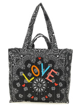Sac fourre-tout en coton noir CALL ME BY YOUR NAME