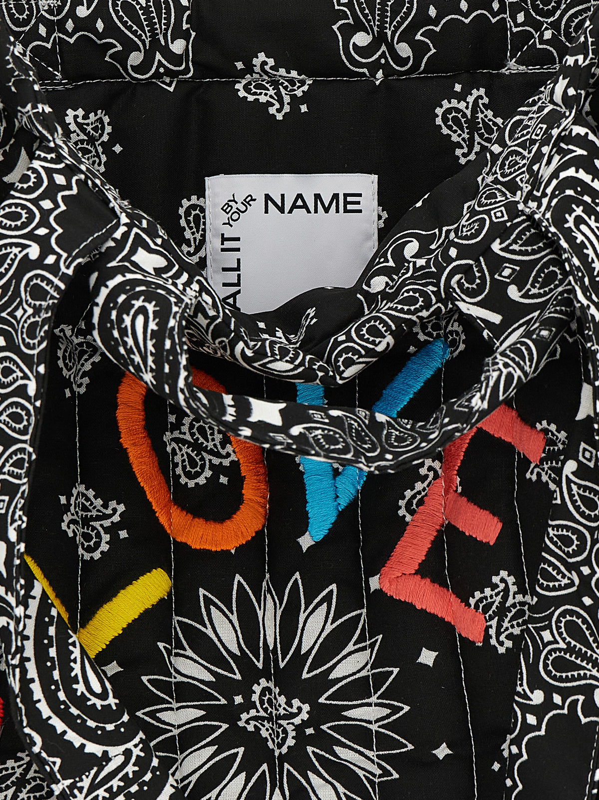 Sac fourre-tout en coton noir CALL ME BY YOUR NAME