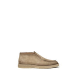 Mocassins Santoni en daim beige à enfiler