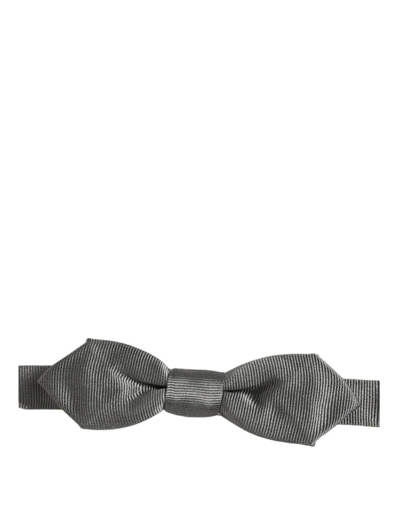 Nœud papillon papillon réglable Dolce & Gabbana pour homme 100 % soie gris