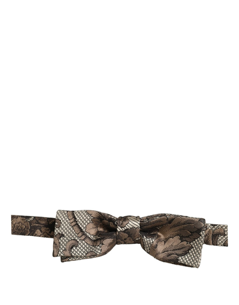 Nœud papillon Dolce & Gabbana pour homme, marron beige à motif floral, réglable