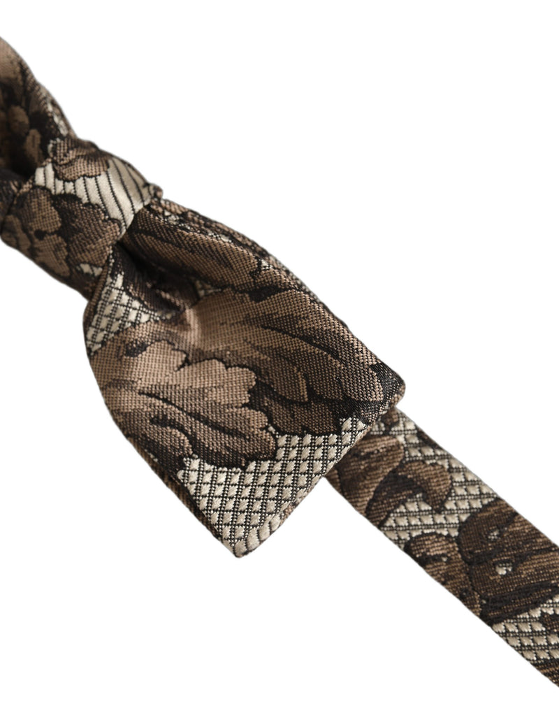 Nœud papillon Dolce & Gabbana pour homme, marron beige à motif floral, réglable