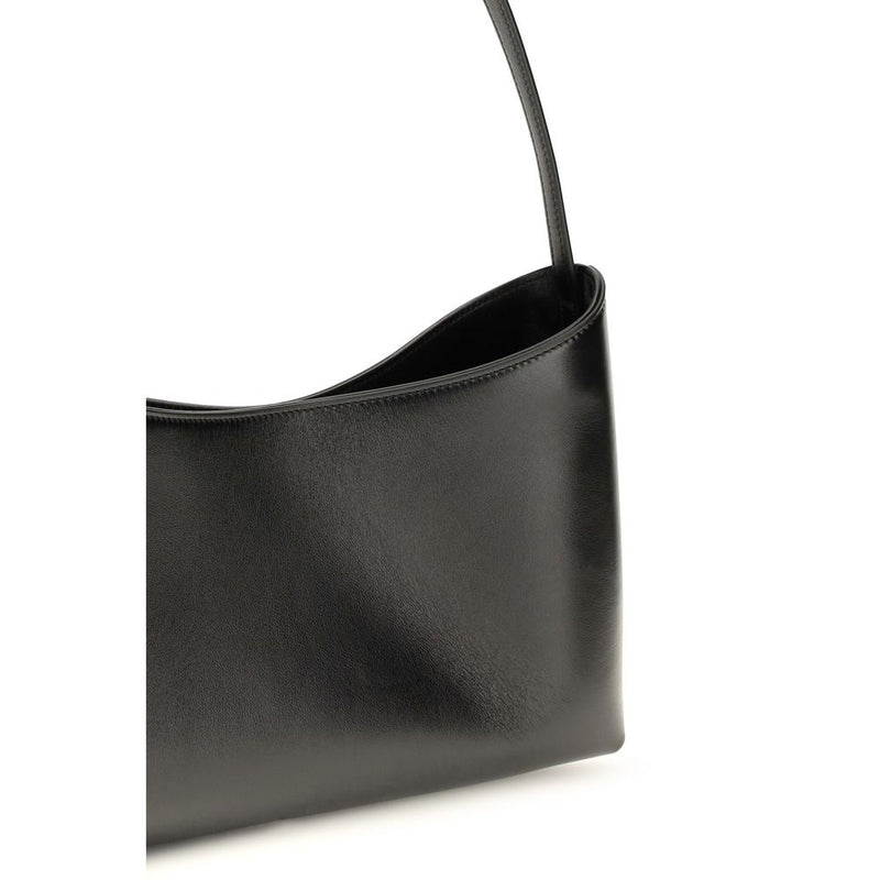 The Row Black Calf Leather Bos Taurus Shoulder Bag