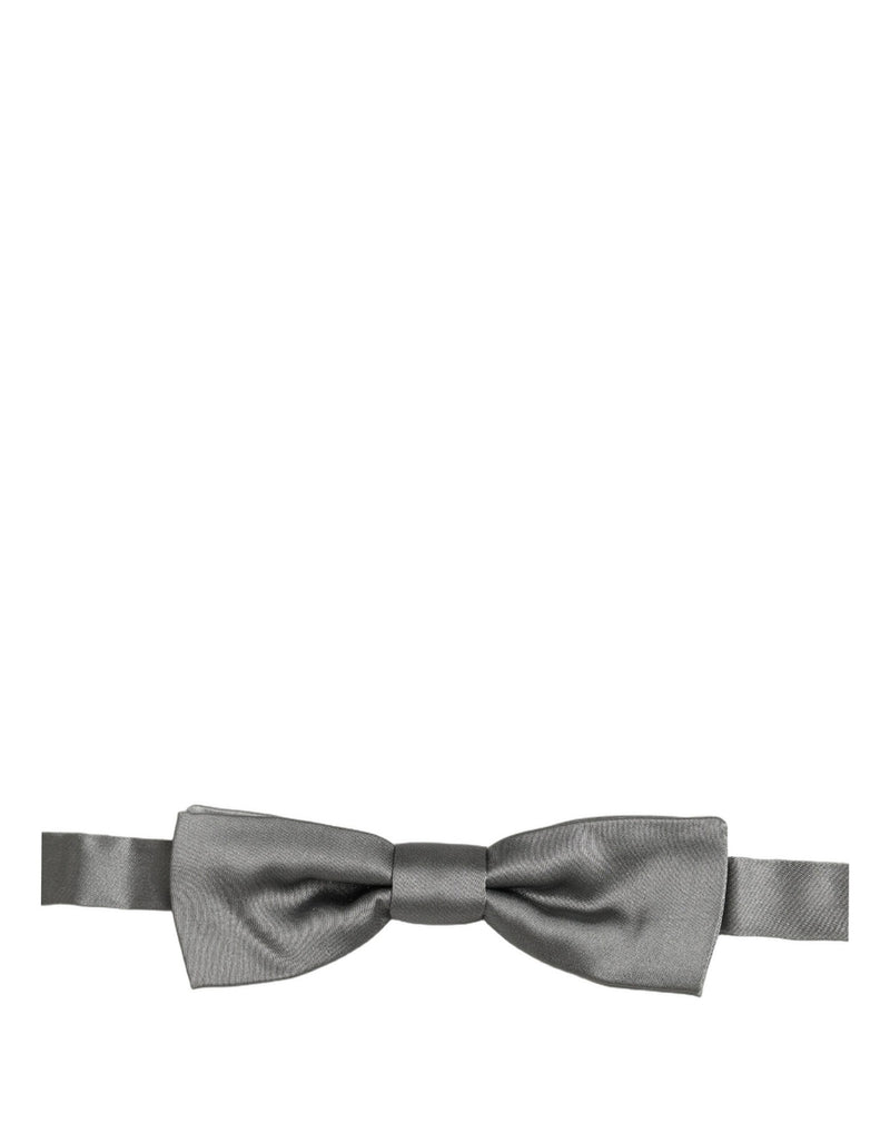 Nœud papillon papillon réglable Dolce & Gabbana pour homme 100 % soie gris