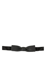 Nœud Papillon Réglable Dolce & Gabbana pour Homme Noir Argenté Côtes
