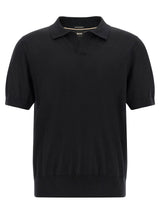 Polo en Laine Vierge Noir Hugo Boss