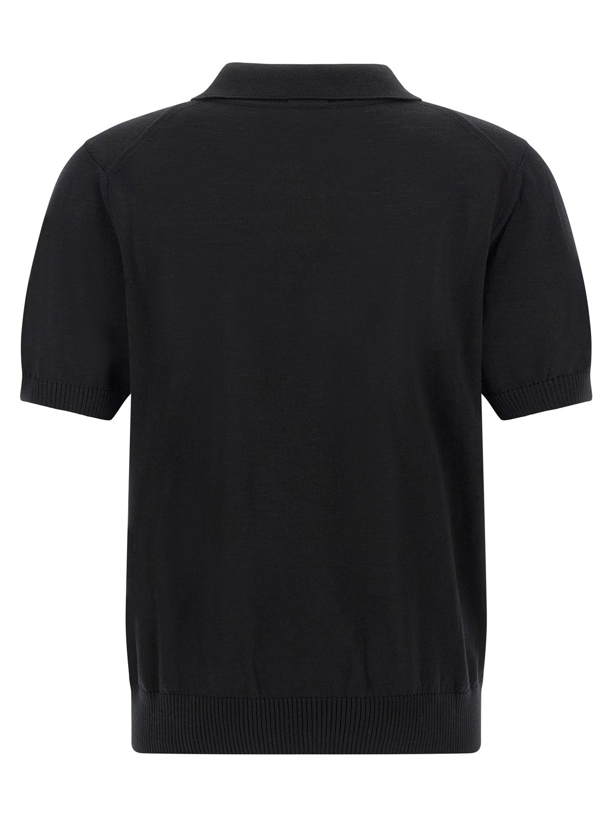 Polo en Laine Vierge Noir Hugo Boss